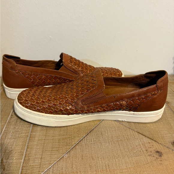 Donald J. Pliner Tan Woven Leather Loafers - Picture 7 of 8